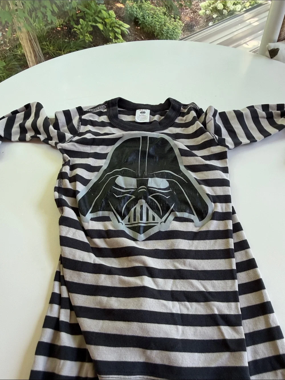 Black & Gray Striped Kids Darth Vader  Pajama Set